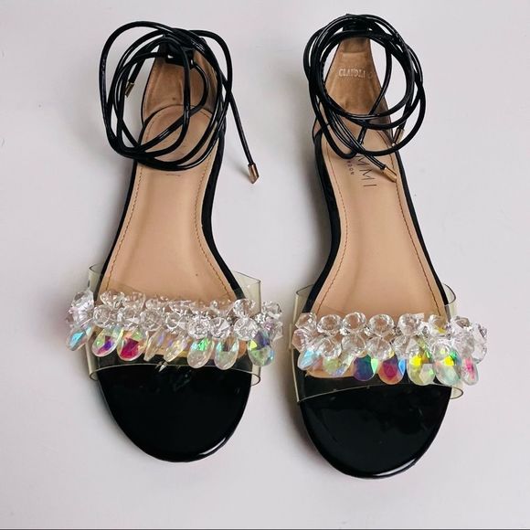 Simmi London Claudia Wrap-Around Ankle PVC sandals - Picture 1 of 7